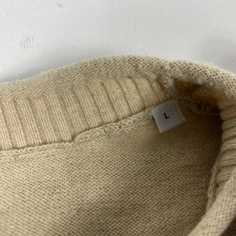 Saturdays New York City Sweater Mens Large Beige Cashmere‎ Blend Crew Neck